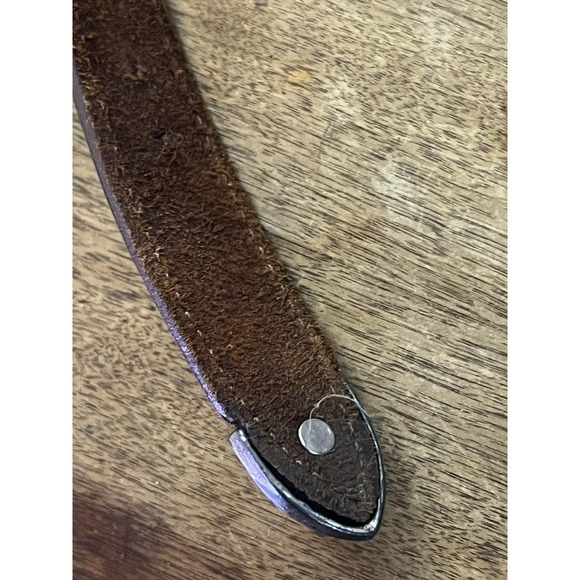 Vintage Italian Leather Belt-boho Southwestern Starburst Accent - Picture 8 of 9